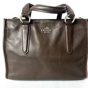 Coach Leather Satchel Tote Brown Top Handle Classic Structured Purse